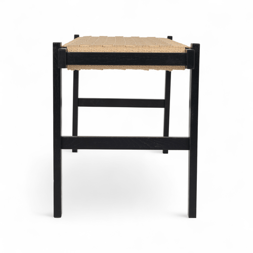 Furnhouse bankje Nobel - Zwart - Papiergaren - 38x110x47