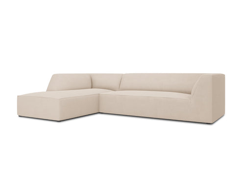 Micadoni linker hoekbank Ruby 4-zits, structurele stof, beige - 180x273x69cm
