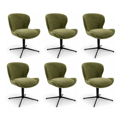 Furnhouse eetkamerstoel Nicklas - Groente - Stof (Bouclé) - Set van 6