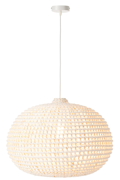 J-Line hanglamp Rond Getwist - metaal - wit