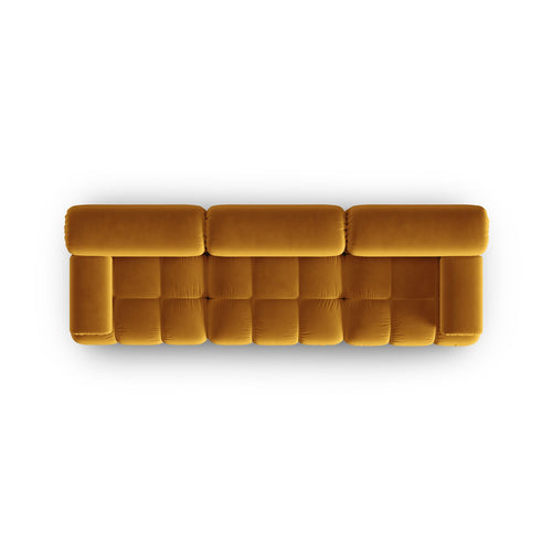 Cosmopolitan Design - Modulaire bank Cortina 3-zits, flueel geel - 94x282x70cm