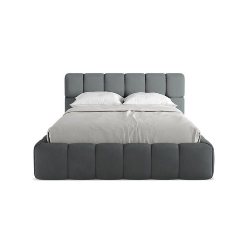 LaMiaSofa Bed met opbergruimte Roma - chenille stof - grafiet - 160x228x82