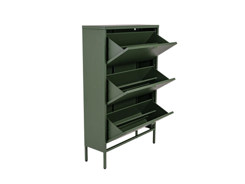 MaximaVida metalen locker schoenenkast Finn 25 x 80 x 125 cm olijfgroen - vtwonen shop