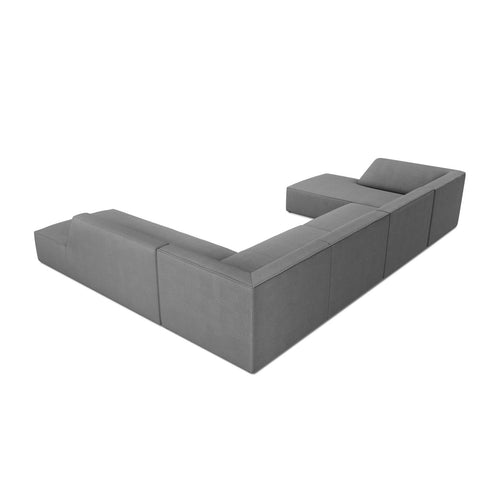 Cosmopolitan Design - Panoramische hoekbank rechts Siena 7-zits, structurele stof grijs - 273x366x69cm