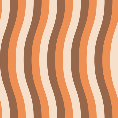 ESTAhome behang golvende strepen oranje en bruin - 50 x 900 cm - 131612 - vtwonen shop