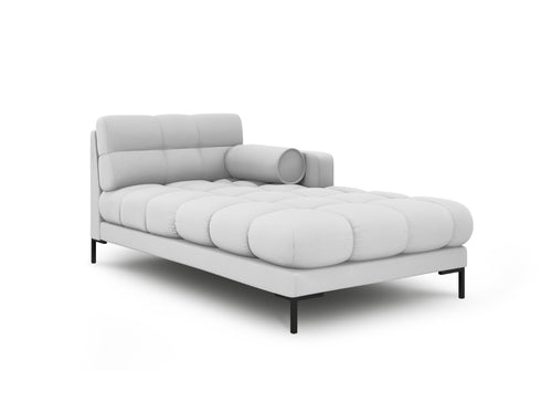 Cosmopolitan Design rechter chaise longue Bali structurele stof, lichtgrijs - 185x102x75cm