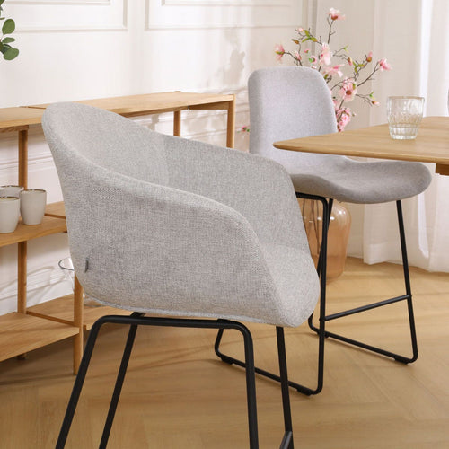 Nolon Nino-Otis Barkruk Lichtgrijs - met Armleuning - Zwart - 65 cm - vtwonen shop