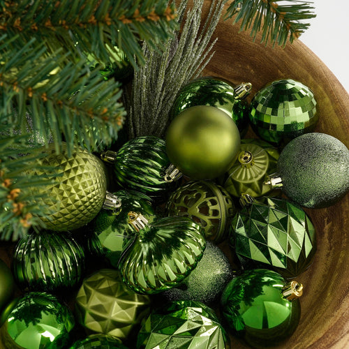 House of Seasons Kerstballen Set - 60 Stuks - Ø7 cm - Onbreekbaar - Donkergroen - vtwonen shop