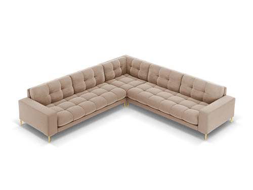 Cosmopolitan Design Symmetrische hoekbank Bali 6-zits, flueel, beige - 256x256x75cm