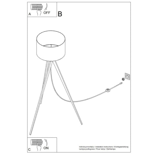 Sollux Lighting Staande lamp NATT bordeaux - 77x77x140cm