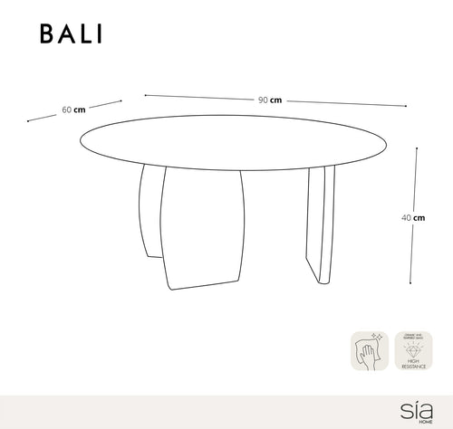 Sia Home - Salontafels BALI - Keramiek - Travertijn en walnoot - 90cm