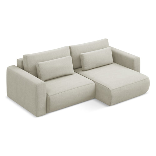 LaMiaSofa hoekbank rechts Perugia - textuurstof - lichtbeige - 240x149x82
