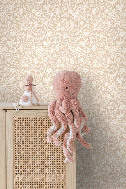 ESTAhome behang bloemetjes beige - 50 x 900 cm - 131438 - vtwonen shop