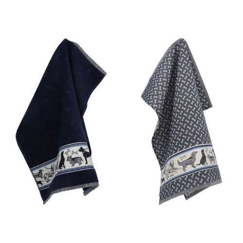 Luxe Keukendoek en Theedoek Hond Donkerblauw - Bunzlau Castle - 100% biologisch GOTS katoen - vtwonen shop