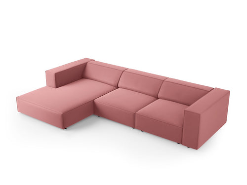Cosmopolitan Design linker hoekbank Arendal 4-zits, flueel, zalm - 166x284x70cm