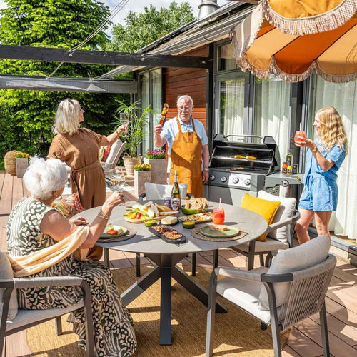 Garden Impressions tuinset Tarera - Duuk - taupe - Ø150 cm - 6-delig - vtwonen shop