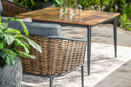 Bali lounge-diningset - 4-delig - natural rotan - mystic grey - vtwonen shop