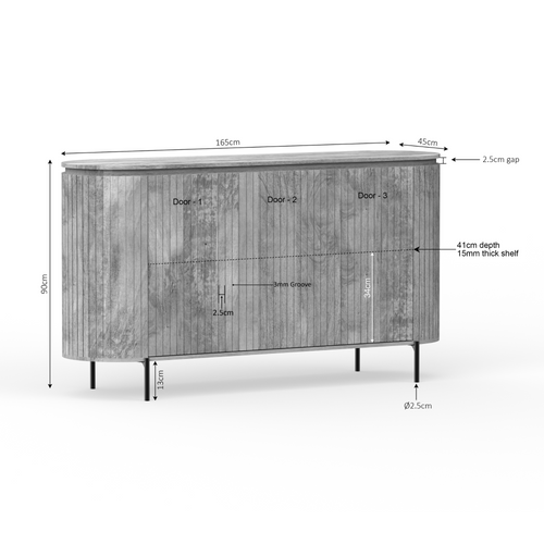 Starfurn  dressoir Lana - bruin - 45x165x90cm