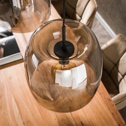 Giga Meubel Hanglamp Drift Glass - Smoke Glas - 3-Lichts - 145x35x150cm - vtwonen shop
