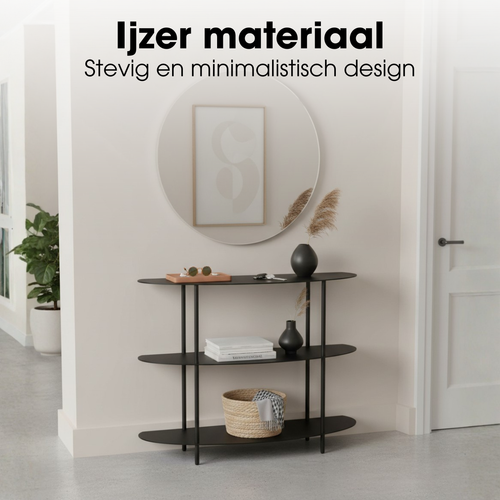 Mica Decorations Wandrek – Opbergrek en Metalen Wandrek voor Decoratie Woonkamer – Geschikt voor Planten en Accessoires – Stevig Rek van IJzer – 90 x