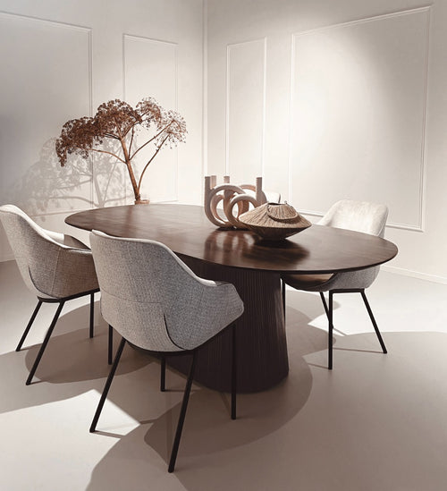 Livingfurn eetkamertafel Salvator Walnut - 200cm - mangohout - vtwonen shop