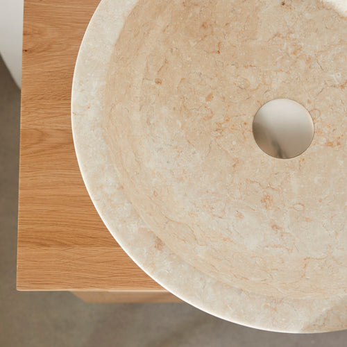 Tikamoon Marmeren waskom in cream ∅ 43cm - Beige