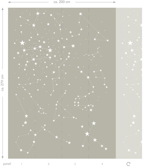 ESTAhome fotobehang starry night taupe - 200 x 279 cm - 158705
