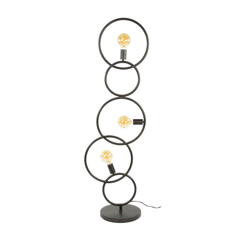 Giga Meubel Vloerlamp Loop - Zwart Metaal - 3-Lichts - 44x30x140cm - vtwonen shop