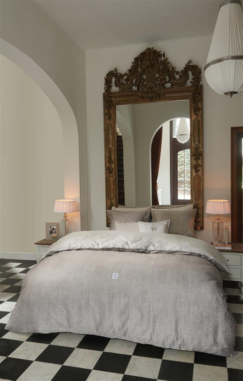 Riviera Maison dekbedovertrek Coughton Court - 140x200/220 cm - zand