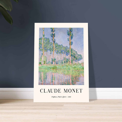 Artfulprints Poster met Lijst Claude Monet - Poplars, pink effect   - 30x40 cm - Meerkleurig