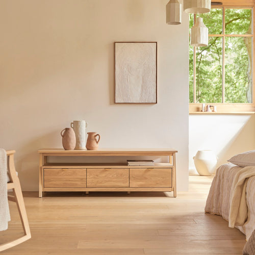 Tikamoon Massief eiken tv-meubel 150 cm - Naturel - vtwonen shop