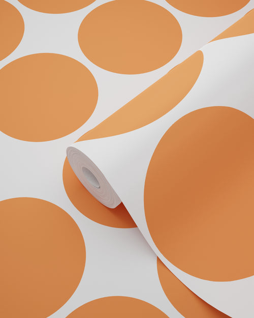 ESTAhome behang grote bollen oranje - 50 x 900 cm - 131558 - vtwonen shop