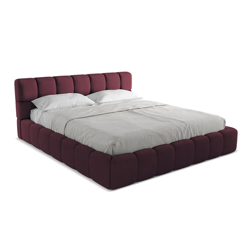 LaMiaSofa Bed met opbergruimte Roma - chenille stof - bordeaux - 200x228x82