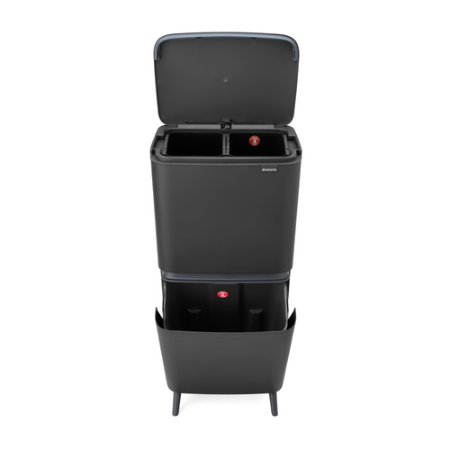 Brabantia SortUp Recycle Prullenbak Hi, 10+10+25 liter - Dark Grey