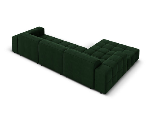 Cosmopolitan Design linker hoekbank Chicago 4-zits, flueel flessengroen - 167x294x78cm
