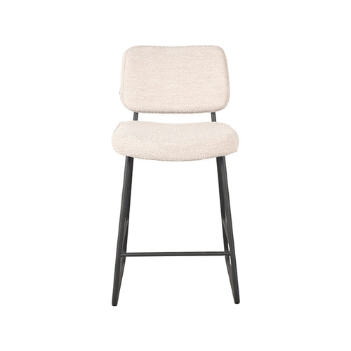 LABEL51 Barstoel Noah - Naturel Bouclé - Zithoogte 65cm - Set van 2