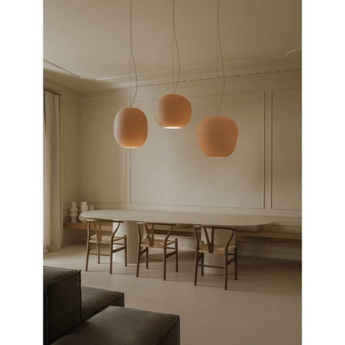 Faro TIERRA Plafondlamp met koepelvormige hanglamp van 47 cm naturel