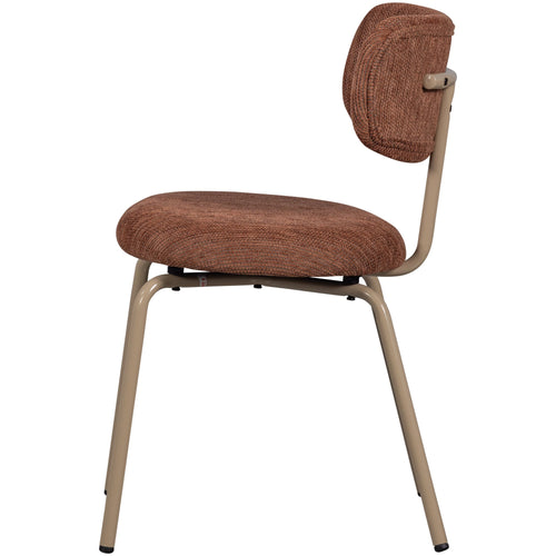 WOOOD eetkamerstoelen Travis - Polyester - Bruin - Set van 2