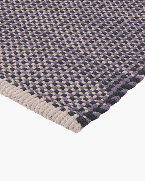 noo.ma handgeweven chunky katoenen deurmat - checked, 50-70 x 52 cm