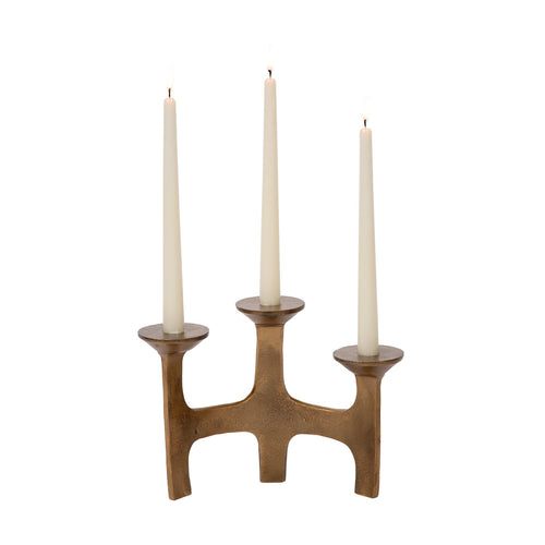 Atmooz kaarsenhouder Amour S/3 - antiek messing - 27 x 11 x H 20 cm