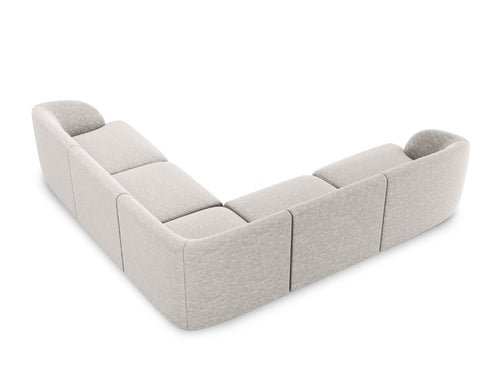 Micadoni Symmetrische hoekbank Miley 5-zits, chenille, lichtgrijs - 255x255x70cm