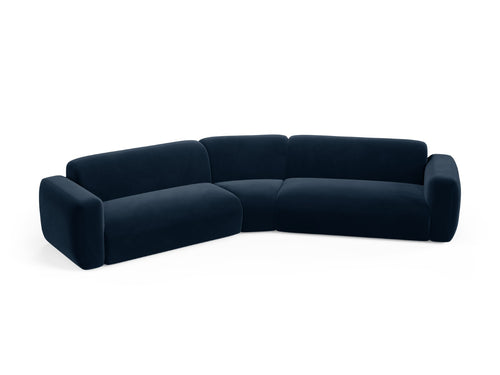 Cosmopolitan Design Symmetrische modulaire hoekbank Strino 3-zits, flueel koningsblauw - 210x344x78cm