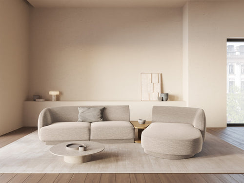 Micadoni Rechte modulaire bank Miley 3-zits, chenille, beige - 178x303x70cm