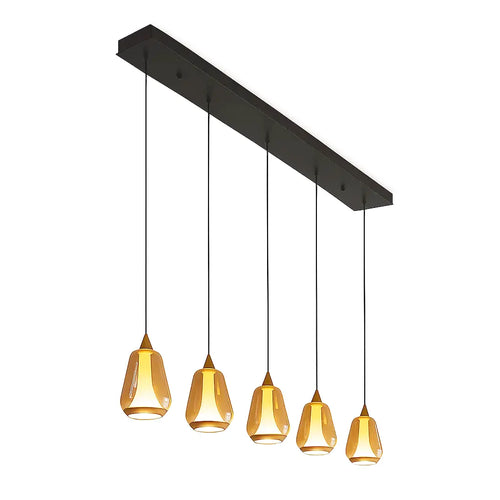 Highlight hanglamp Tromba - 5 lichts - 108  x 155   cm - amber zwart - vtwonen shop