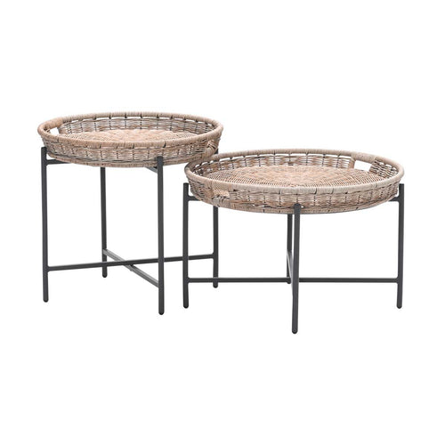 Garden Impressions bijzettafels Nigori natural rotan - 2-delig - vtwonen shop