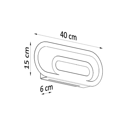 Sollux Lighting Wandlamp SACCON wit - 40x6x15cm