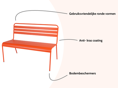 MaximaVida metalen tuinbank Max 120 cm oranje - vtwonen shop