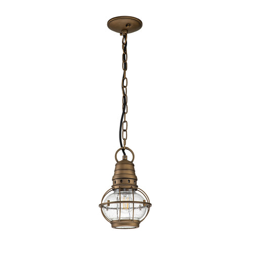 Elstead Kichler Bridgepoint Hanglamp voor buiten, natuurlijk messing, IP44