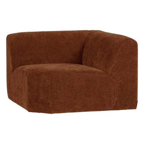 WOOOD hoekelement recht Mojo Base - Ribstof - Roestbruin - 74x105x105