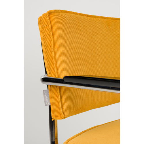 Zuiver Ridge Rib Eetkamerstoelen armleuning Geel - Set van 2